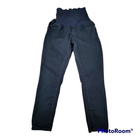 Blue Savvy Maternity Size XL Solid Black Jeans Pants Spandex Soft & Comfortable - Picture 1 of 7